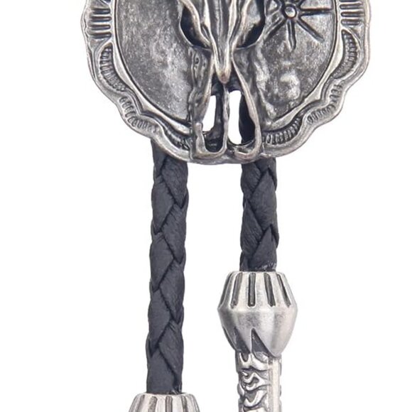 Native American Bolo Tie Rodeo Cowboy Leather - Picture 4 of 7